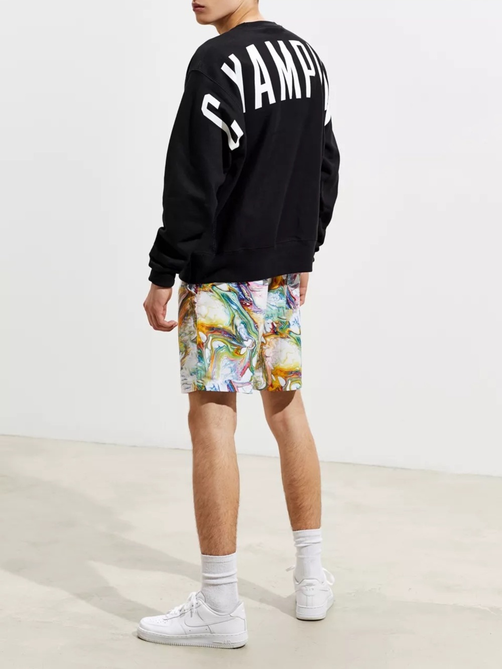 Champion Reverse Weave Oversized Logo Crew Neck Sweatshirt sz: Large